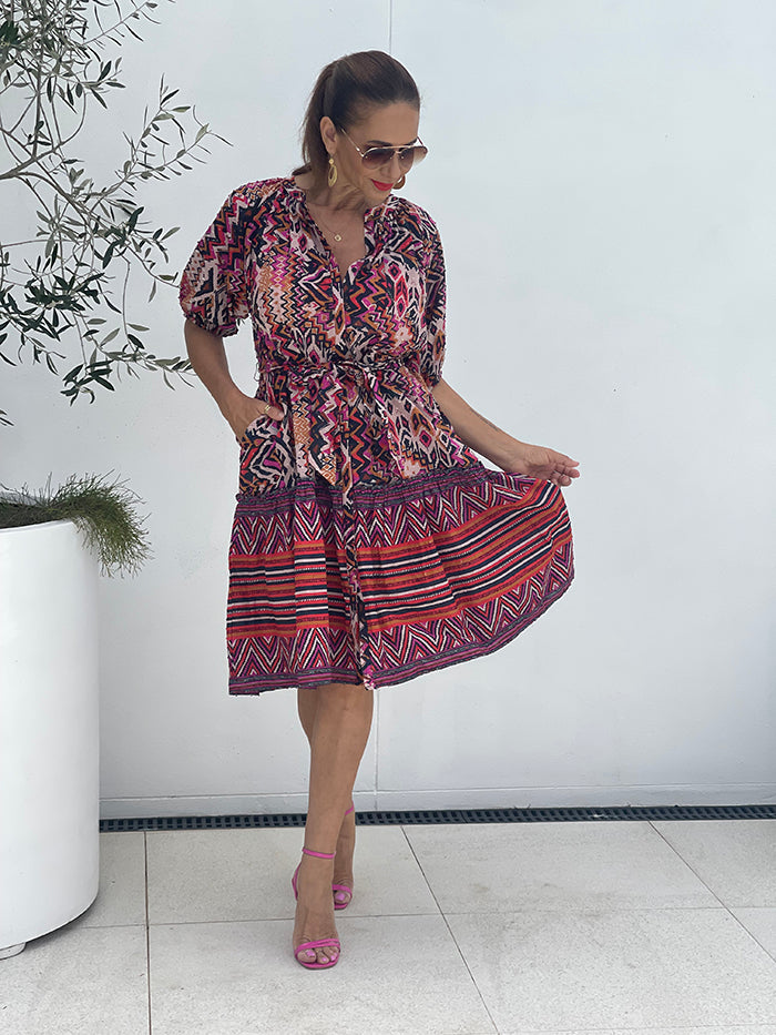Need You Shirt Dress - Batik Print