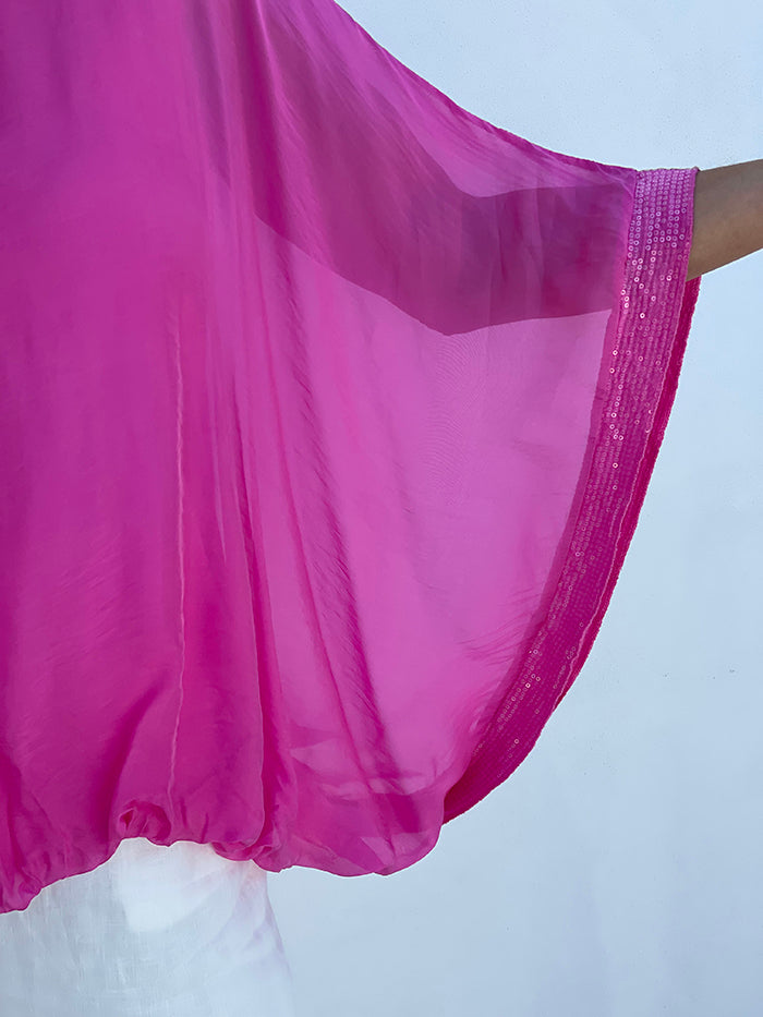 Hot Pink Silk Blouse