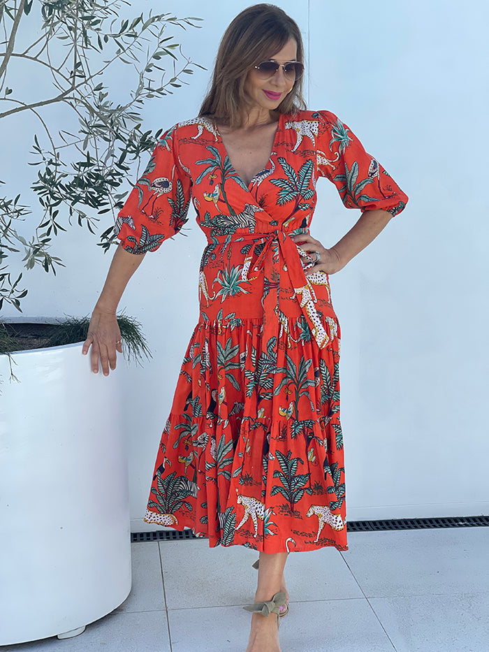 Frankie Jungle Swing Dress - Orange