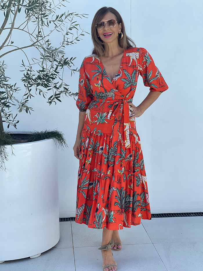 Frankie Jungle Swing Dress - Orange
