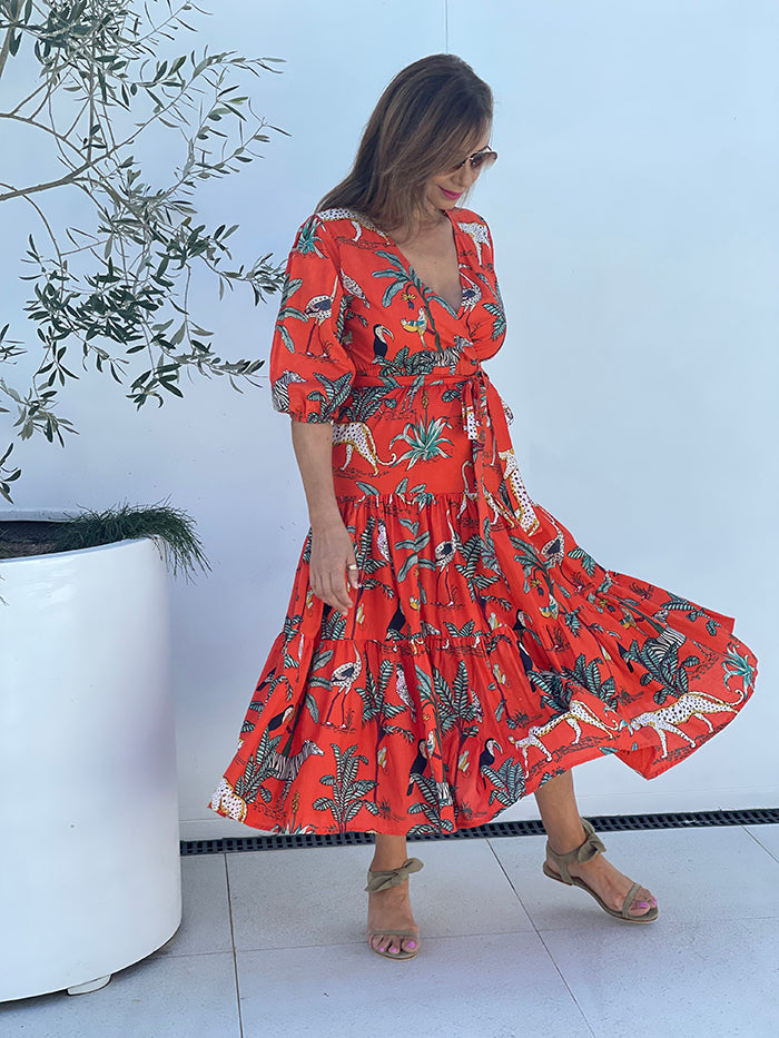 Frankie Jungle Swing Dress - Orange