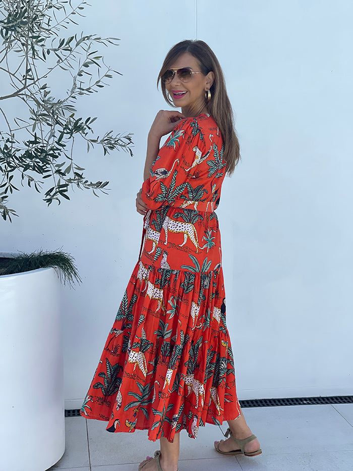 Frankie Jungle Swing Dress - Orange