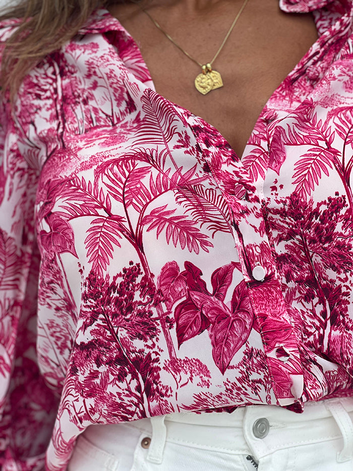 Pink Palms Blouse