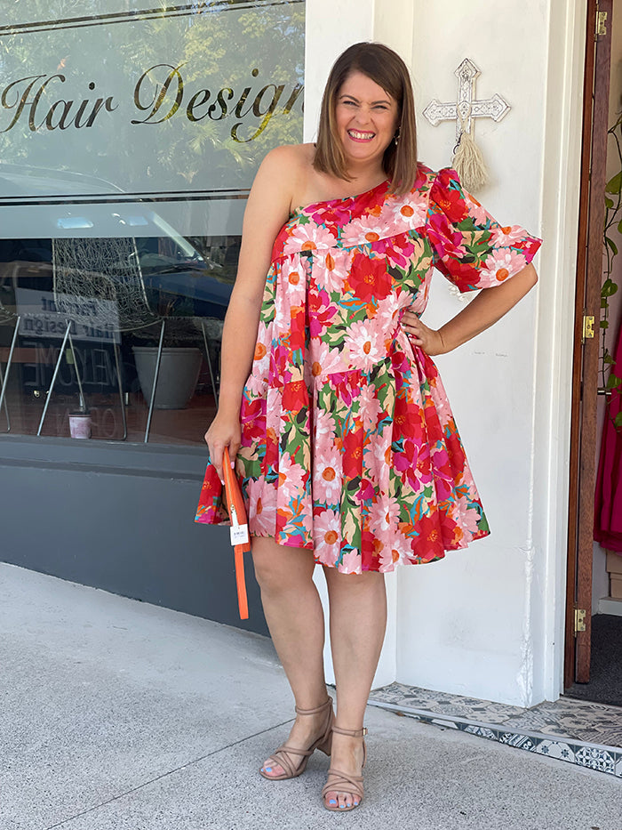 Miabella One Shoulder Dress