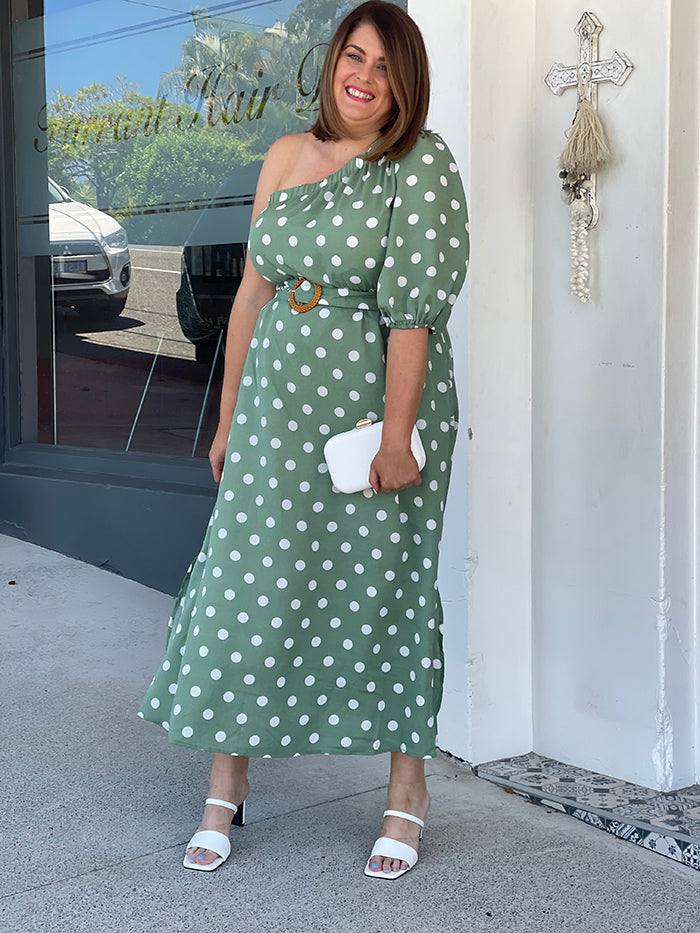 A Day on the Green One Shoulder Dress