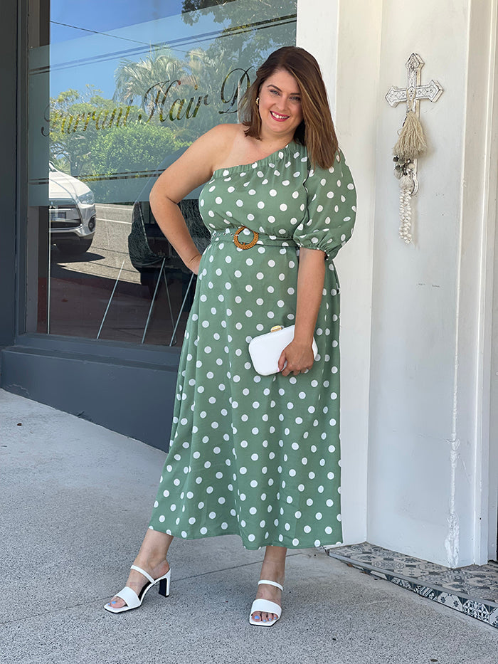 A Day on the Green One Shoulder Dress