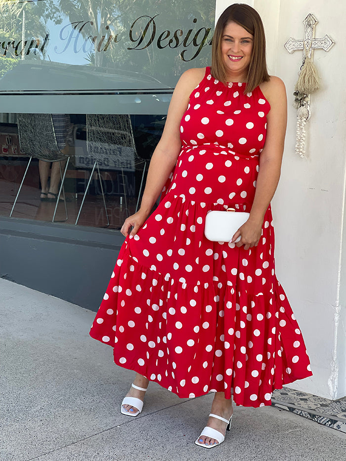Polka Dot Days Dress - Red