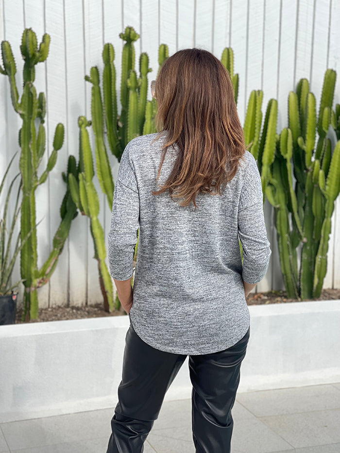 Oh My Longsleeve Top - Grey Marle