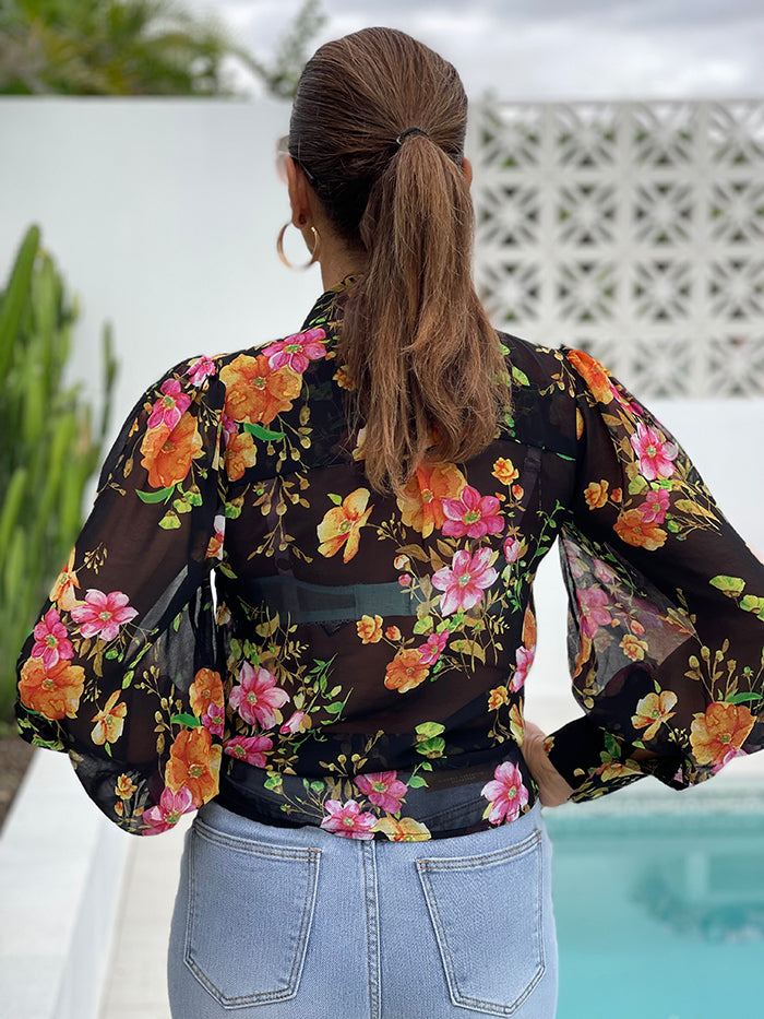 Kimancy Shirt - Black Floral