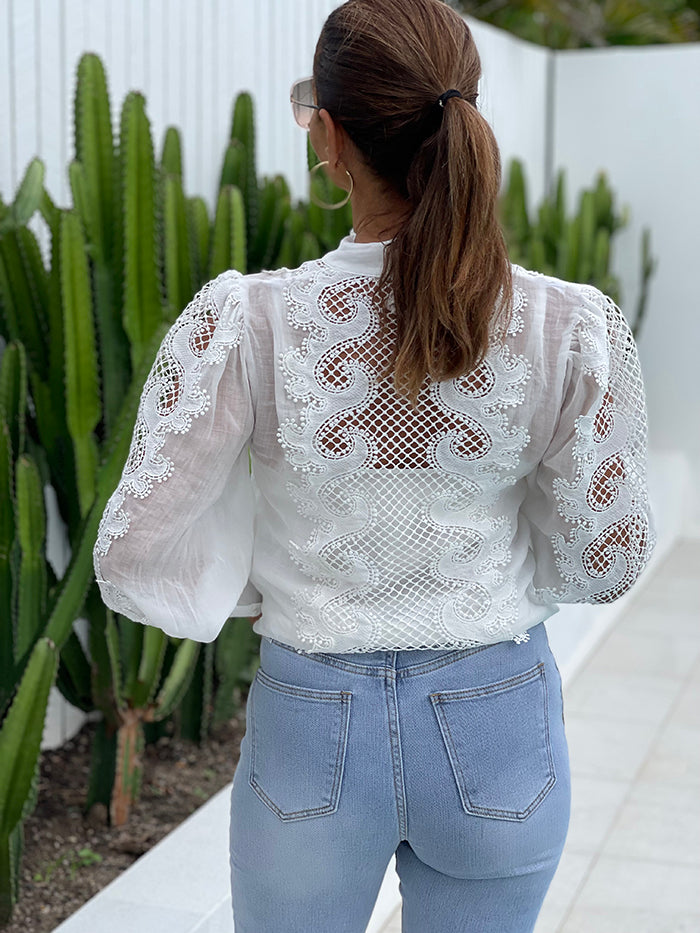 Victoriana Lace Blouse - White