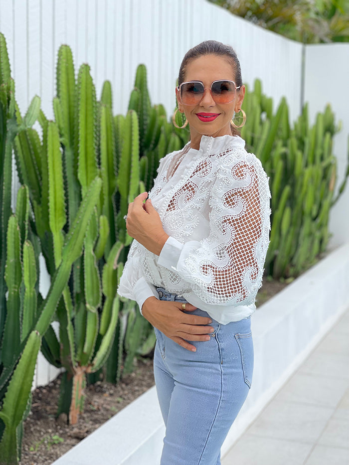 Victoriana Lace Blouse - White