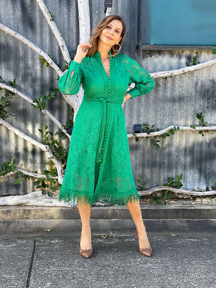 Andree Belted Dress - Green