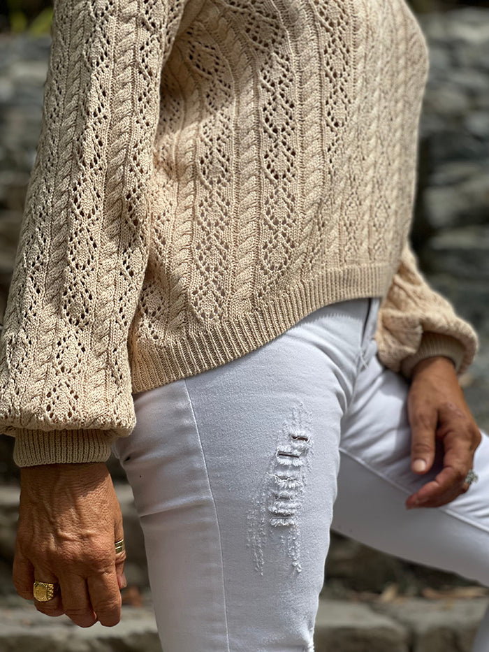 Beige Crochet Knit