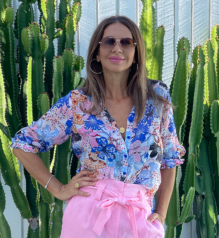 Zali Floral Shirt - Blue