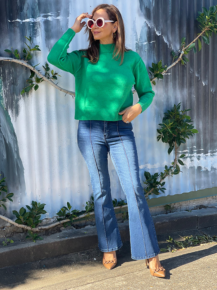 Green High Neck Knit