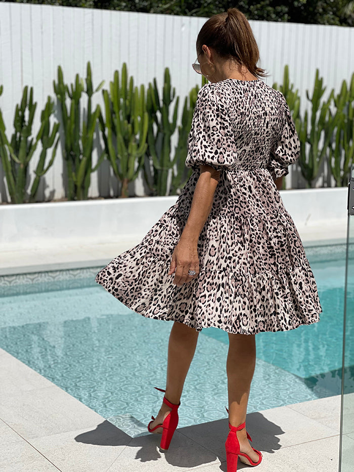 Geo Dress - Leopard