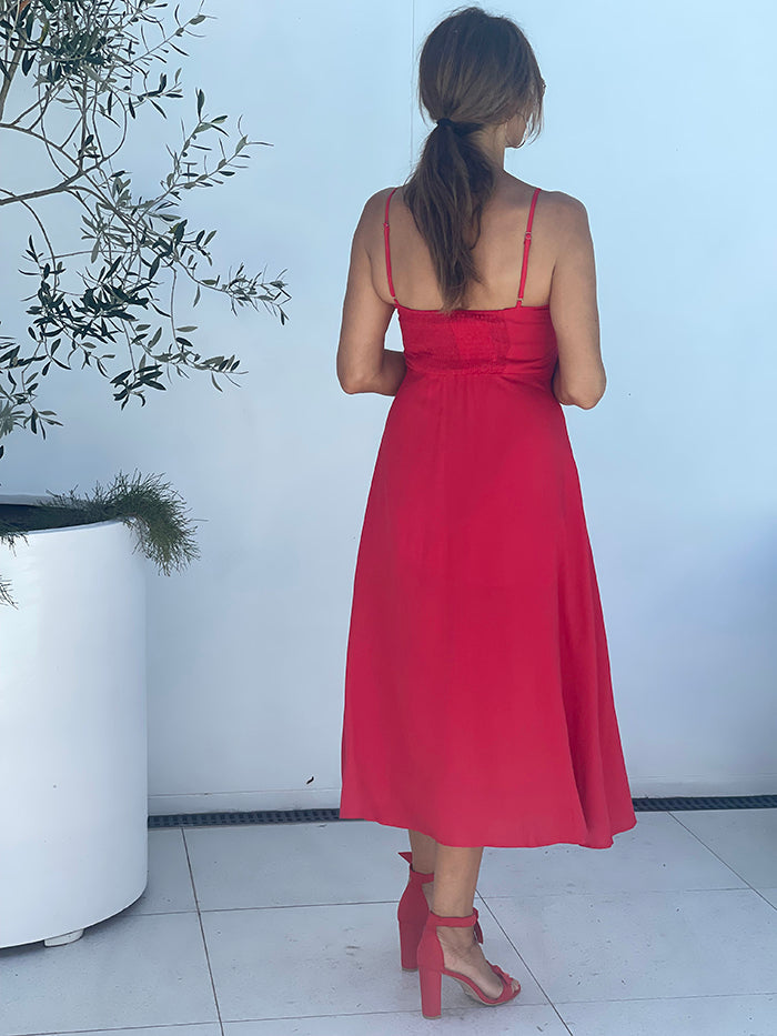 Prancer Slip Dress - Red