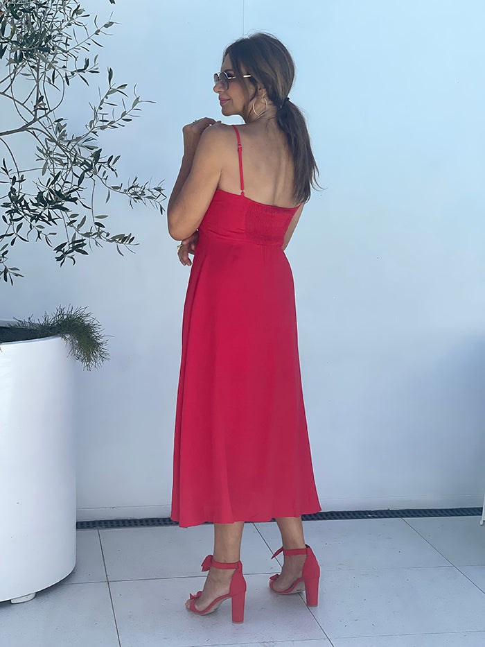 Prancer Slip Dress - Red
