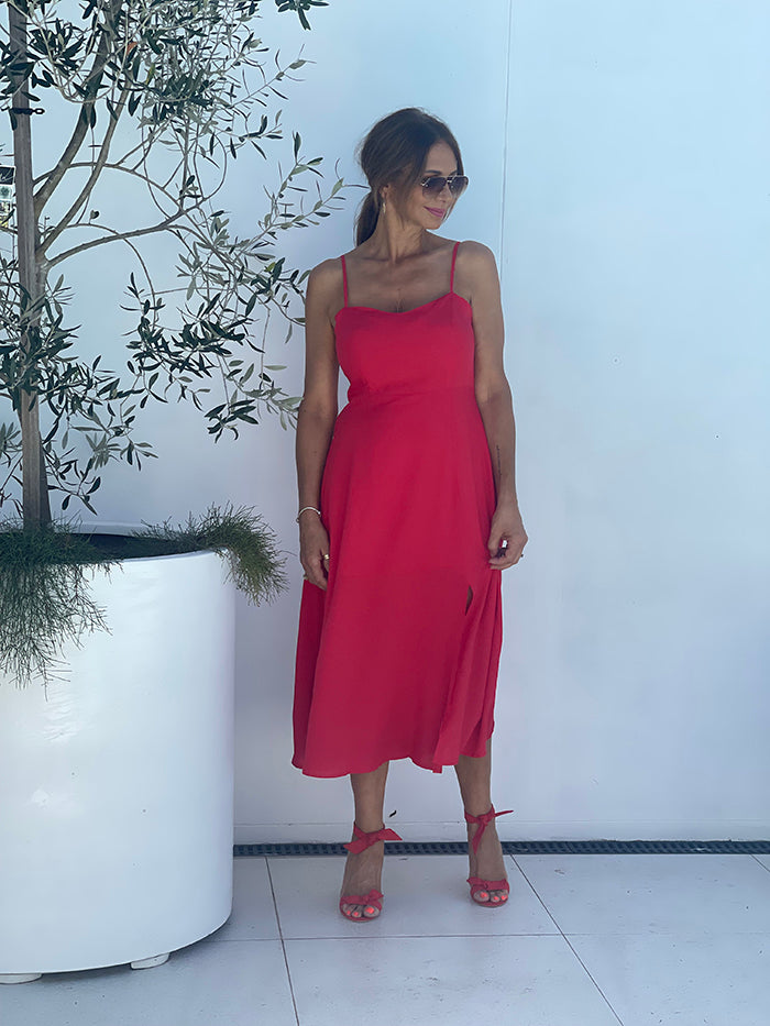 Prancer Slip Dress - Red