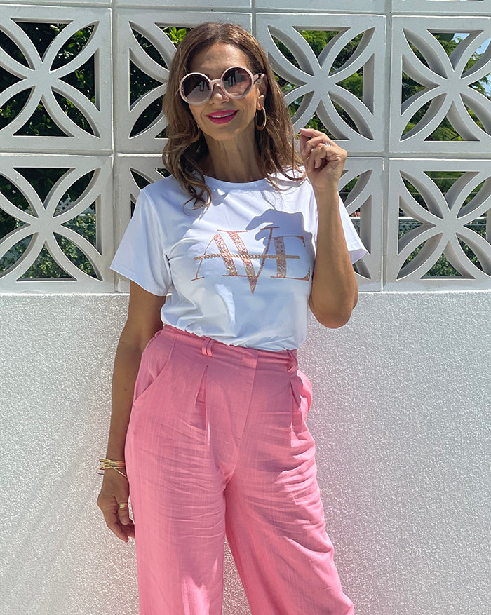 Ave Embellished Tee - White