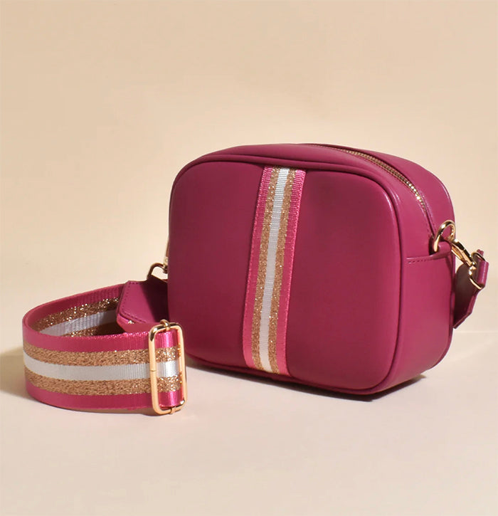 Leoni Web Stripe Camera Bag - Magenta