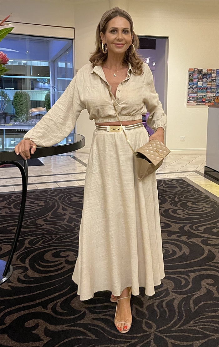 Oatmeal Maxi Skirt