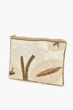 Palm Leaf Sequin Clutch