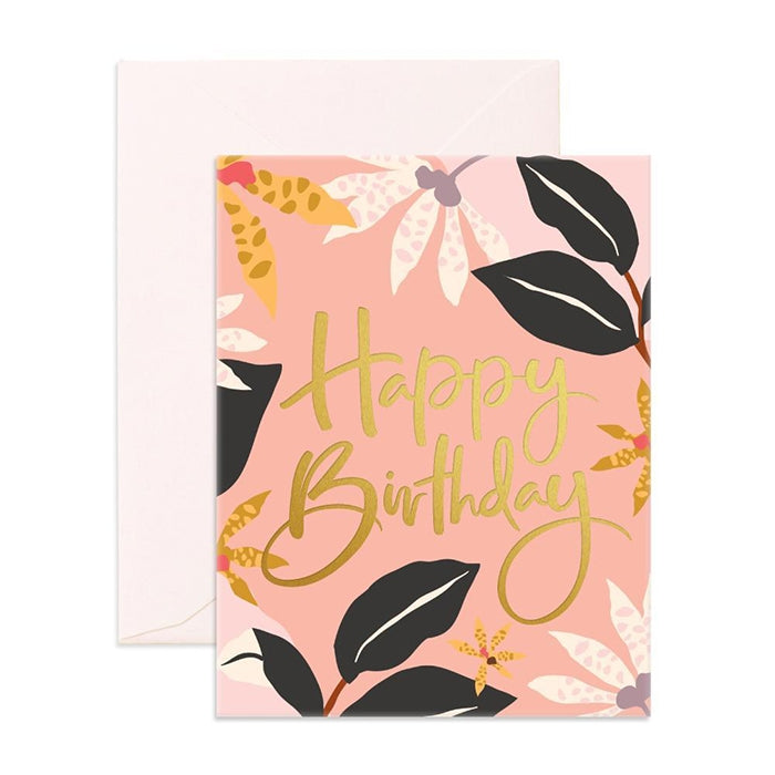 Birthday Orchids Greeting Card