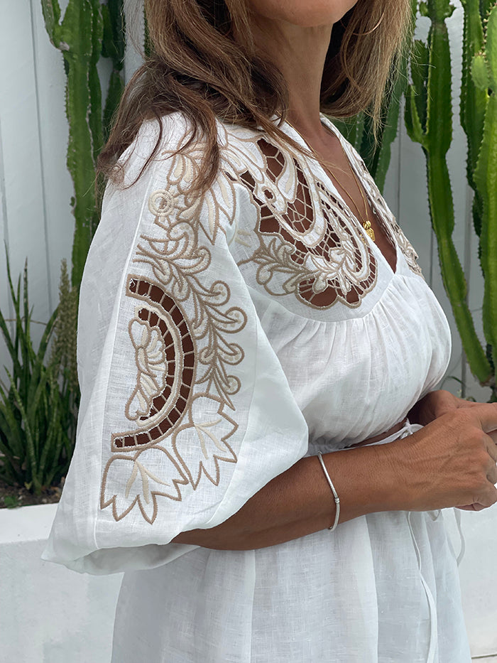 Coconut Anaya Embroidered Maxi Dress