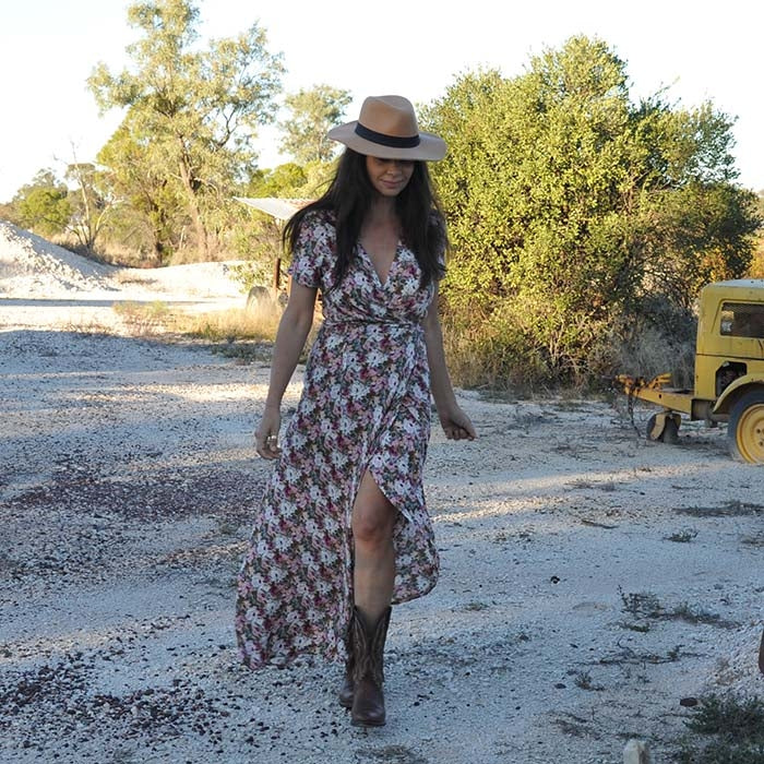 Wild Rose Maxi Wrap Dress