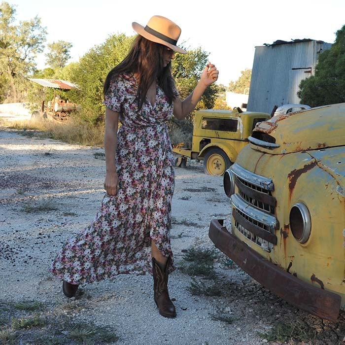 Wild Rose Maxi Wrap Dress