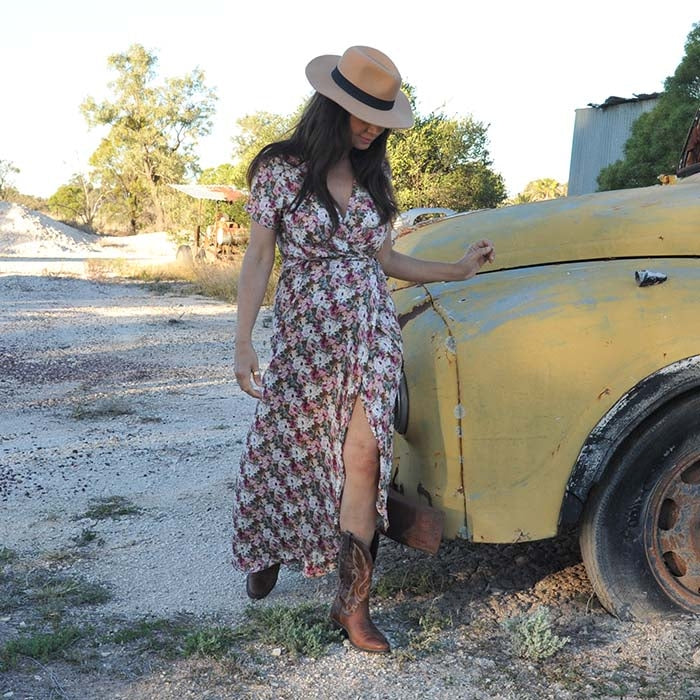 Wild Rose Maxi Wrap Dress