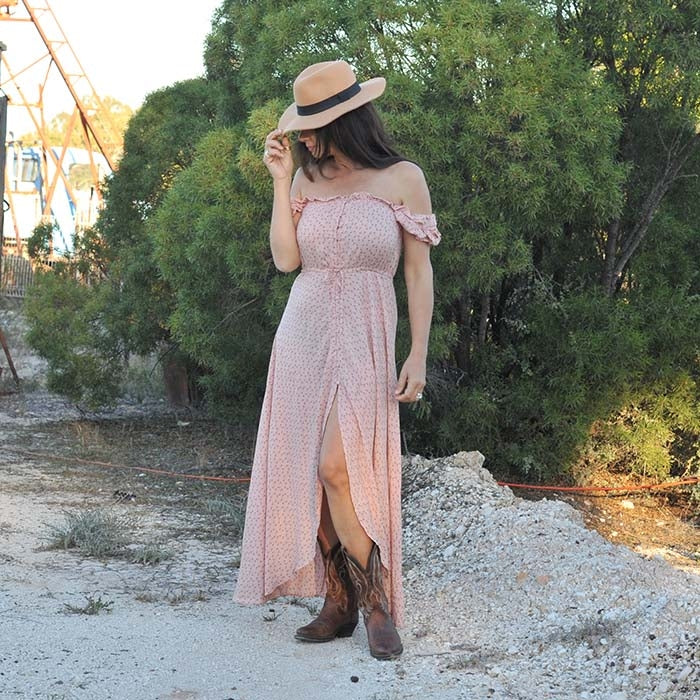 Leila Button down day dress - Musk Pink