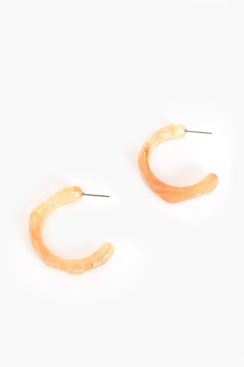 Facet Edge Resin Open Hoop Earrings