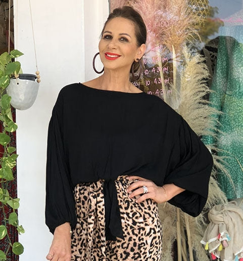 Savannah Tie Top - Black