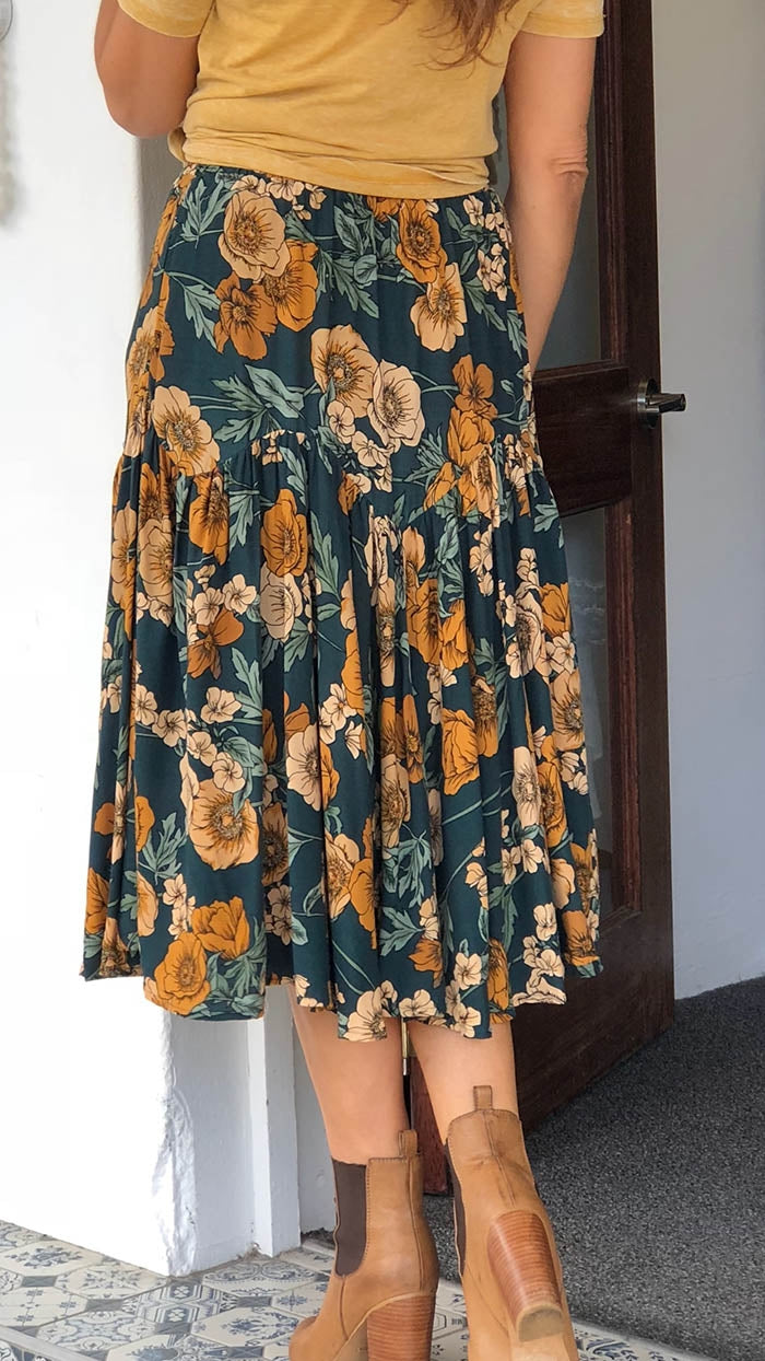 Poppy Print Skirt