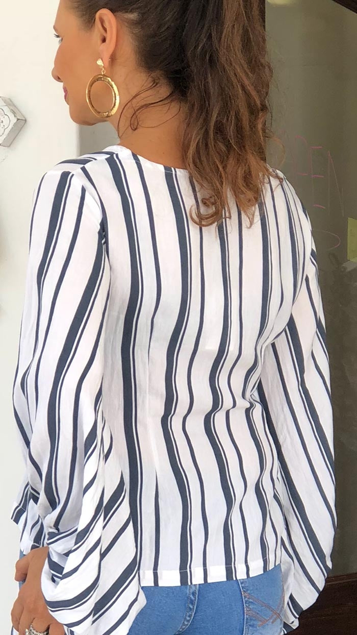 Forget me Knot Top - Navy Stripe