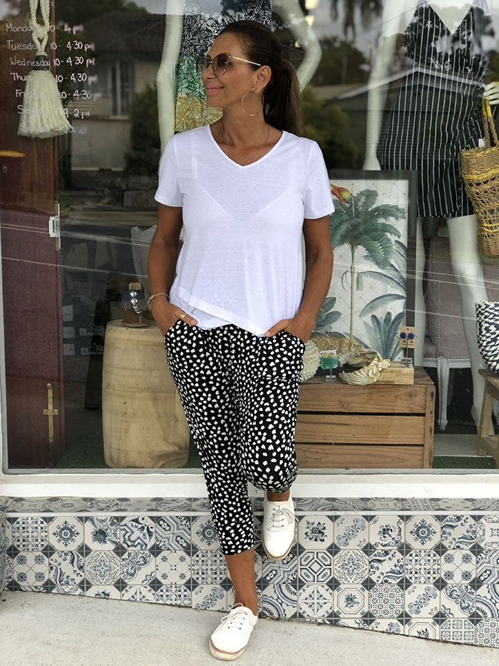 Lyon Pants - Black and White Ocelot