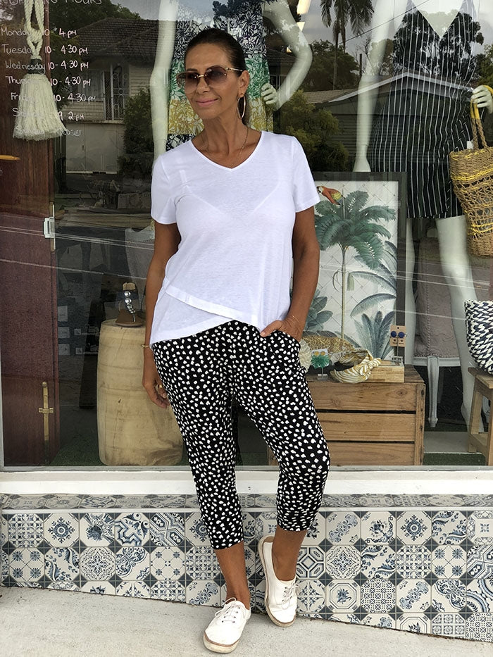 Lyon Pants - Black and White Ocelot