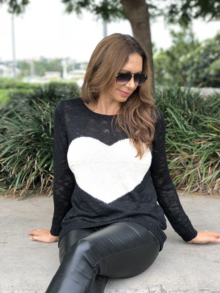 Heartbreaker Knit - Black Cream