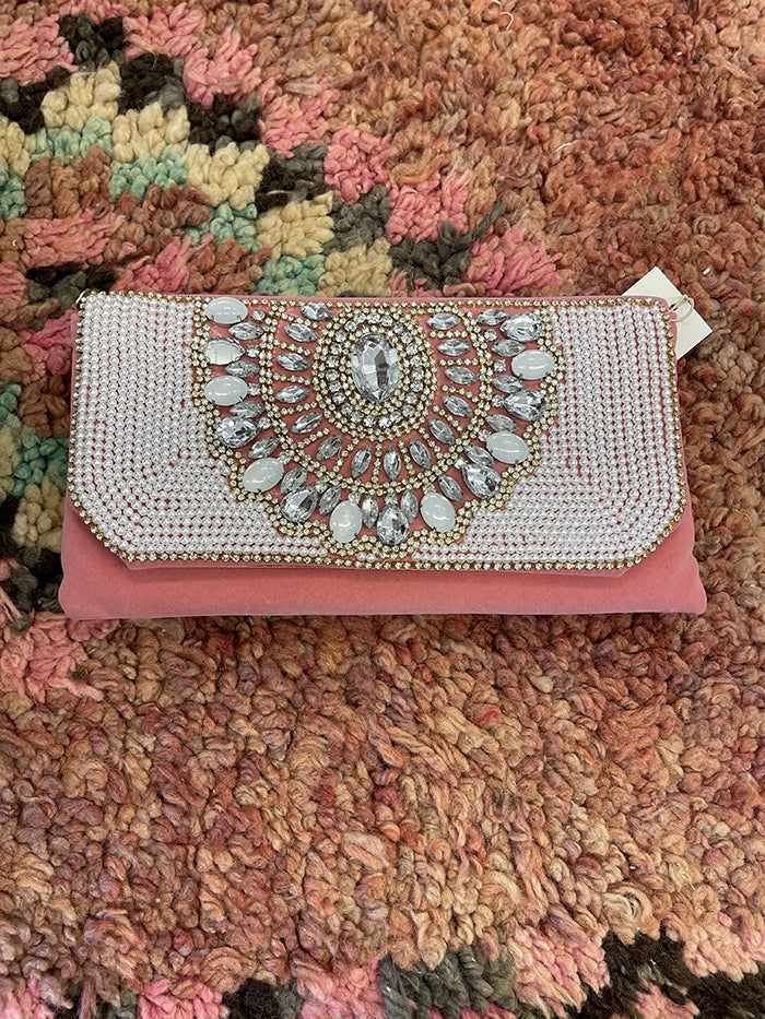 Pink Crystal Clutch