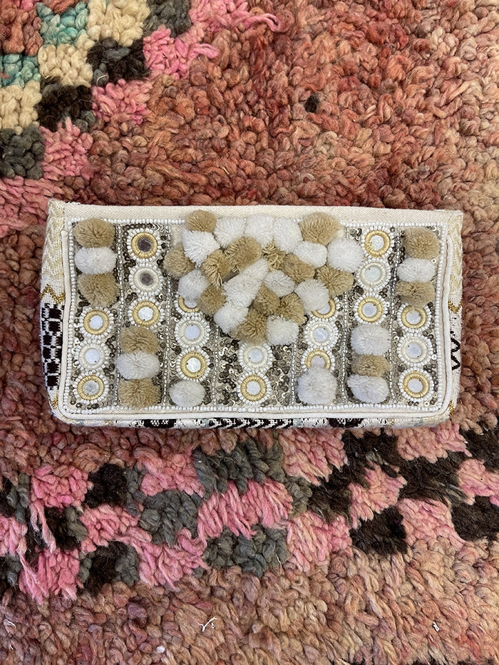 Pom Pom Rectangle Clutch