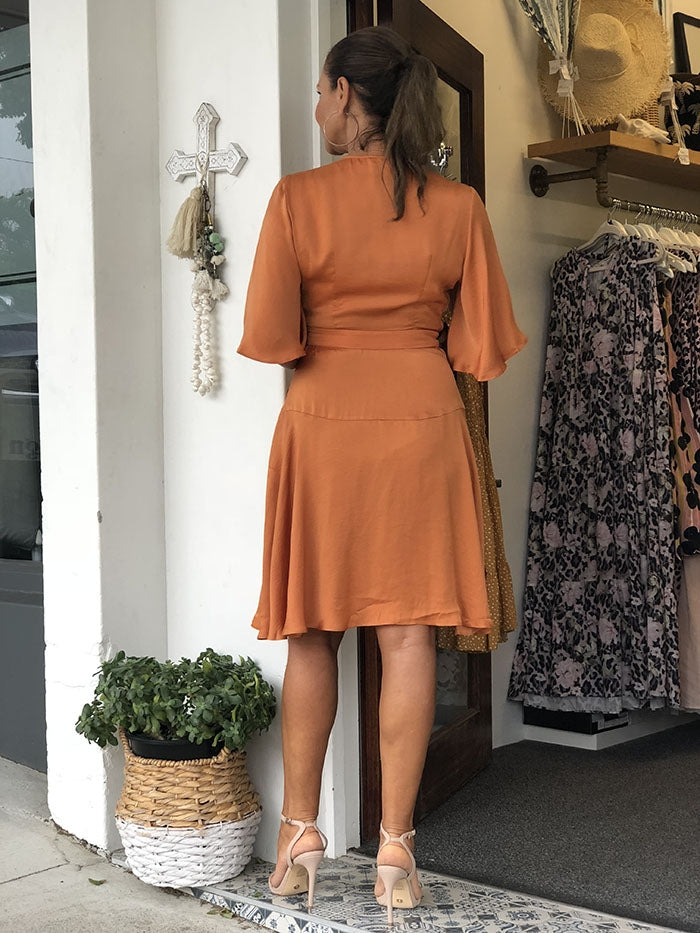 Mariella Wrap Dress - Apricot