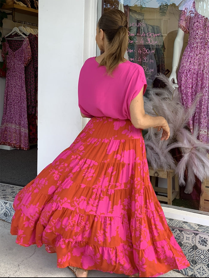Angelica Skirt - Red and Pink