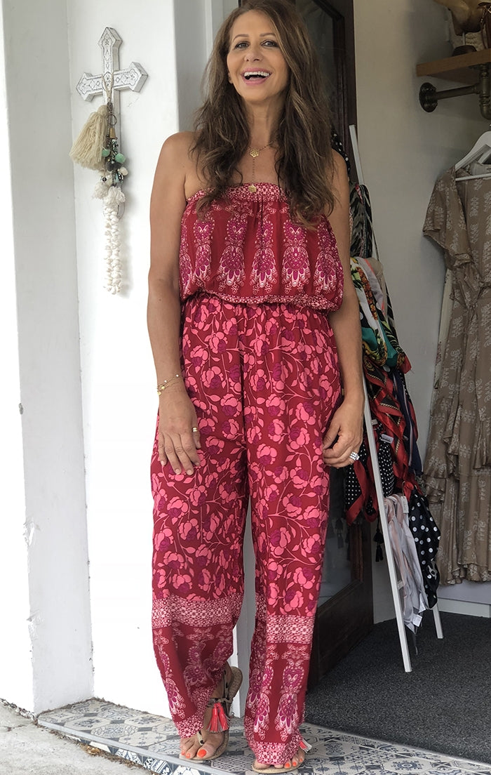 Marla Jumpsuit - Red Floral