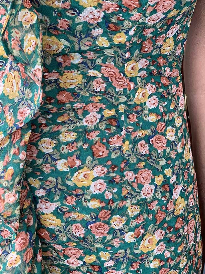 Polina Dress - Green floral