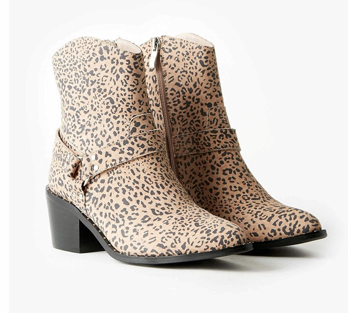 Western Leather Boot - Leopard