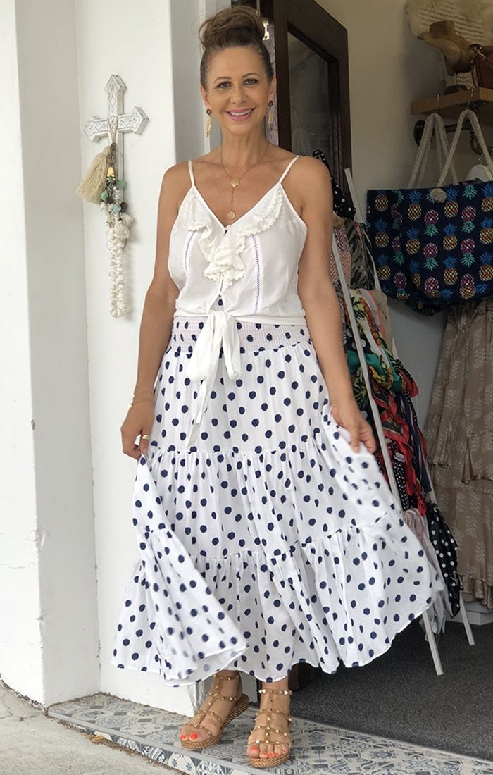 Polka Blue Skirt