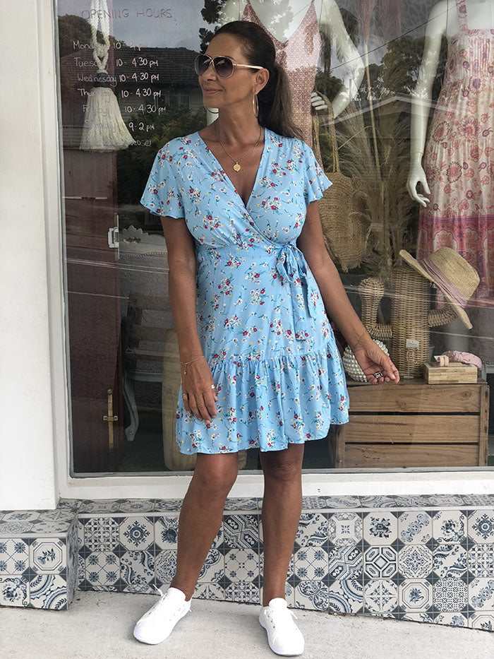 Alina Dress - Blue Floral