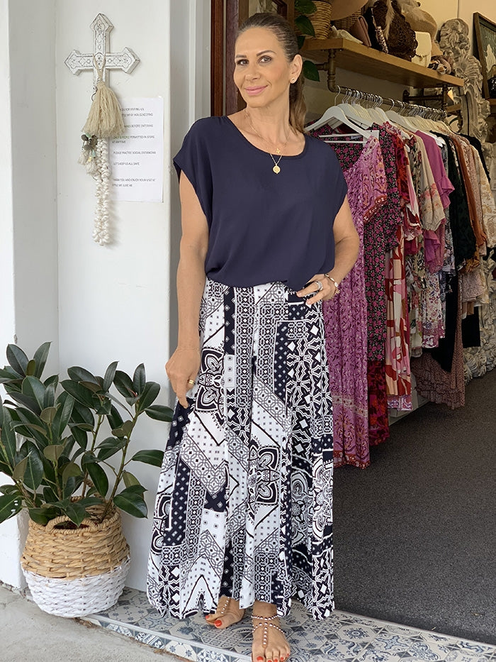 Jane Scoop Top - Navy